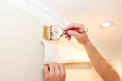 Pose de papier peint à Bugarach — revêtements muraux et toiles de verre